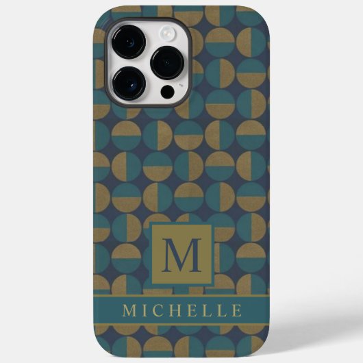 Coques Case-Mate iPhone Personnalisable bleu marine Turquoise vert géométr (Verso)