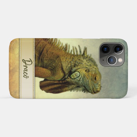Coques Case-Mate iPhone Personnalisable Iguana vert (Dos (Horizontal))
