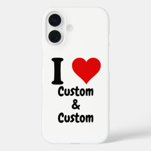 Coques iPhone 16 Personnalisable J'aime personnalisé