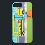Coque iPhone 8/7 Personnalisable le cas contagieux de l'iPhone 7<br><div class="desc">Hé ! Attente moi ! Ce personnalisable attrapant le cas de l'iPhone 6 de bande dessinée d'autobus scolaire obtiendra votre jour de congé à un grand début. Il comporte un dessin de bande dessinée d'un enfant portant un rouge, panier-repas de plaid tout en faisant un tiret fou pour l'autobus scolaire....</div>