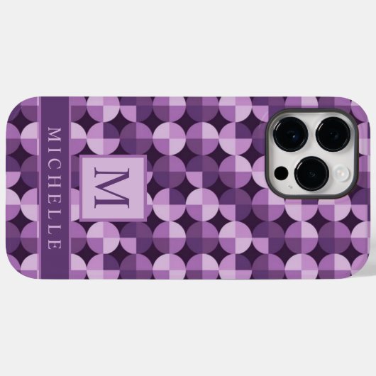 Coques Case-Mate iPhone Personnalisable Lumière claire Violet foncé géomét (Verso (horizontal))