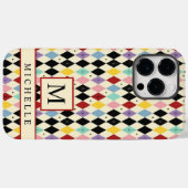 Coques Case-Mate iPhone Personnalisable rose violet bleu jaune Géométrique (Verso (horizontal))