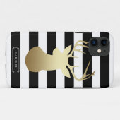 Coques Case-Mate iPhone Personnalisation des bandes noires et blanches de (Dos (Horizontal))