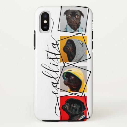 Coques Case-Mate iPhone Personnalisé 4 Photo manuscrite Nom du monogramme (Dos)