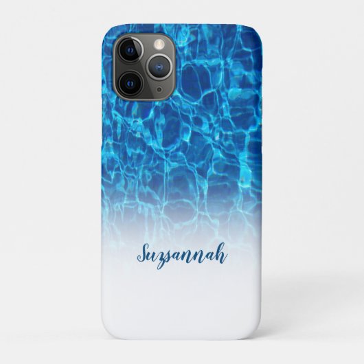 Coques Case-Mate iPhone Personnalisé Ajouter Un Nom Sparkling Blue Water O (Dos)