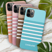 Coques Case-Mate iPhone Personnalisé Aqua Turquoise Bleu Vert Bleu Blancs