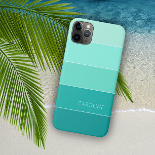 Case-Mate iPhone Case Personnalisé Aqua Turquoise Vert Rayures