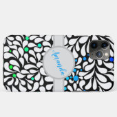 Coques Case-Mate iPhone Personnalisé audacieux fleurs modernes bleu turquo (Dos (Horizontal))