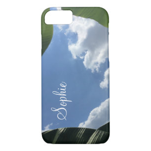 Coque iPhone 7 Personnalisé avec la photo du ciel Feuille-Encadré