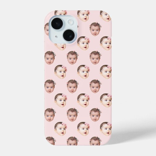 Coques Case-Mate iPhone Personnalisé Baby Face 2 Photos Pink clair
