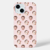 Coques Case-Mate iPhone Personnalisé Baby Face 2 Photos Pink clair (Verso)