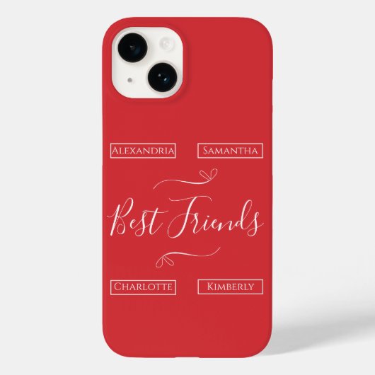 Coques Case-Mate iPhone Personnalisé Best Friends Typographie moderne (Verso)