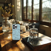 Coques Case-Mate iPhone Personnalisé bleu clair brodé floral & devis