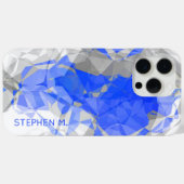 Coques Case-Mate iPhone Personnalisé bleu gris blanc moderne Motif en poly (Verso (horizontal))