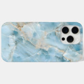 Coques Case-Mate iPhone Personnalisé Blue Gemstone Lumière Moderne Chic No (Verso (horizontal))