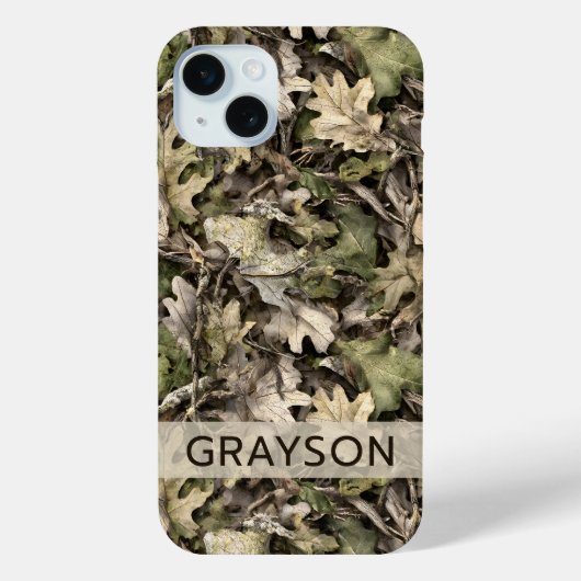 Coques Case-Mate iPhone Personnalisé camouflage de feuilles (Verso)