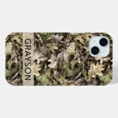 Coques Case-Mate iPhone Personnalisé camouflage de feuilles (Verso (horizontal))