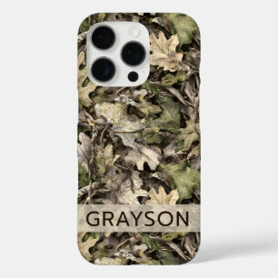 Coques iPhone 16 Pro Personnalisé Camouflage Feuilles