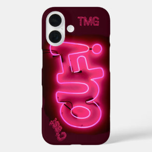 Coques iPhone 16 Personnalisé C'est Ouf ! {C'est fou !) Neon Rose
