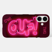 Coques Case-Mate iPhone Personnalisé C'est Ouf ! {C'est fou !) Neon Rose (Verso (horizontal))