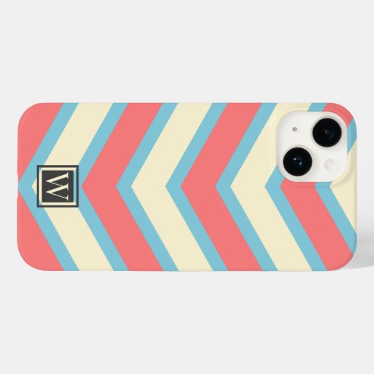 Coques Case-Mate iPhone Personnalisé Chevron Monogram Pastel Orange Beige  (Verso (horizontal))