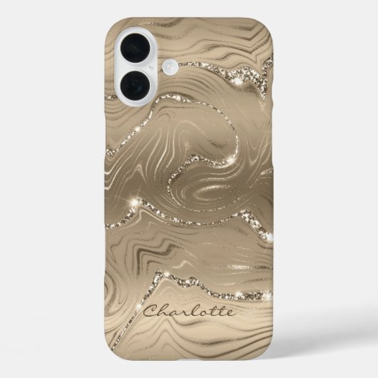 Coques Case-Mate iPhone Personnalisé Chic Brown Parties scintillant Motif (Verso)