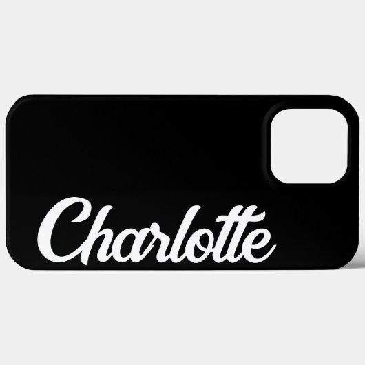 Coques Case-Mate iPhone Personnalisé Classique Élégant Monogramme Noir iPh (Verso (horizontal))