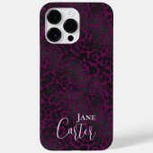 Coques Case-Mate iPhone Personnalisé Élégant Léopard noir rose (Verso)