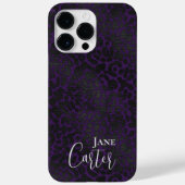 Coques Case-Mate iPhone Personnalisé Élégant Léopard Noir Violet (Verso)