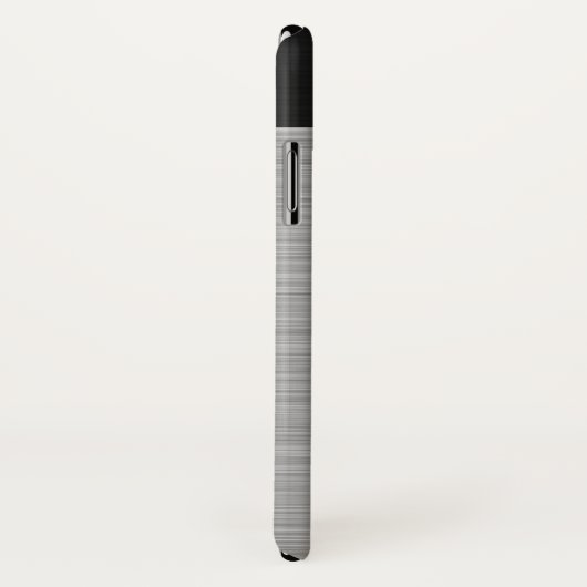 Coques Case-Mate iPhone Personnalisé Faux acier inoxydable et noir (Dos/Droite)