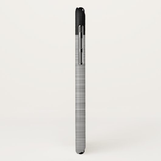 Coques Case-Mate iPhone Personnalisé Faux acier inoxydable et noir (Dos/Gauche)