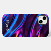 Coques Case-Mate iPhone Personnalisé Faux Iridescente moderne avec nom (Verso (horizontal))
