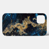 Coques Case-Mate iPhone Personnalisé Gold Navy Blue Marble Cell Téléphone  (Verso (horizontal))