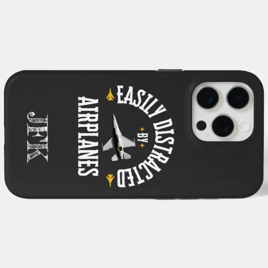 Coques Case-Mate iPhone Personnalisé Initial, Facilement Distrait Par Avio (Verso (horizontal))
