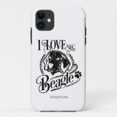 Coques Case-Mate iPhone Personnalisé J'aime mon Beagle (Dos)