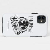 Coques Case-Mate iPhone Personnalisé J'aime mon Beagle (Dos (Horizontal))