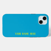 Coques Case-Mate iPhone Personnalisé Jaune Nom Solid Bébé Bleu Couleur (Verso (horizontal))
