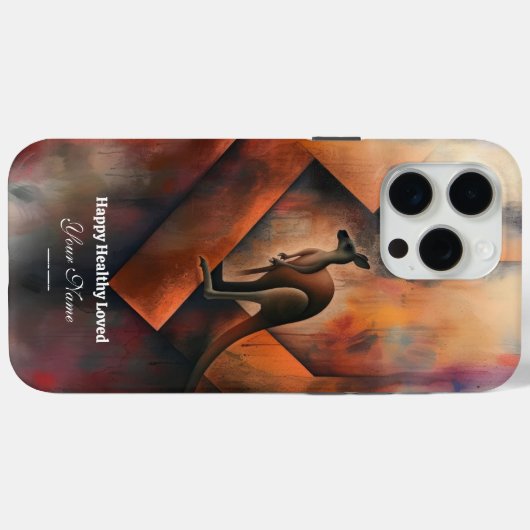 Coques Case-Mate iPhone Personnalisé : Majestic Kangaroo iPhone 15 Promax  (Verso (horizontal))