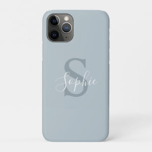 Case-Mate iPhone Case Personnalisé Modern Blue Nom de famille Monogramme