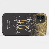 Coques Case-Mate iPhone Personnalisé moderne 40e anniversaire noir et or c (Dos (Horizontal))