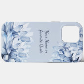 Coques Case-Mate iPhone Personnalisé Moderne Floral Dusty Bleu (Verso (horizontal))
