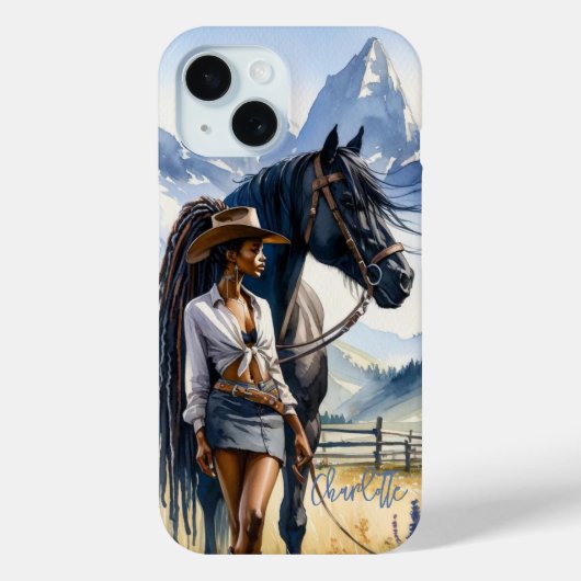 Coques Case-Mate iPhone Personnalisé Mountain Cowgirl (Verso)