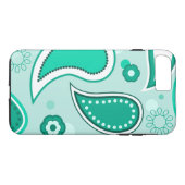 Coques Case-Mate iPhone Personnalisé noir vert et blanc Paisley (Dos (Horizontal))