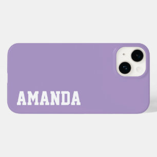Coque Pour iPhone 14 Personnalisé Nom élégant moderne couleur levender
