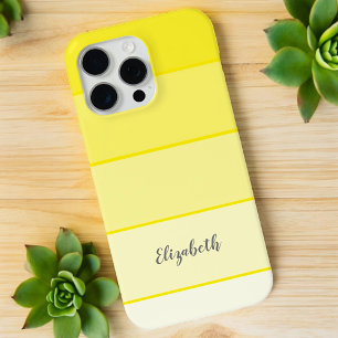 Coque iPhone 15 Pro Max Personnalisé Nom Perky Jaune Bande de couleurs Pal