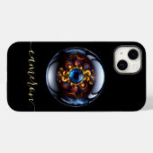 Coques Case-Mate iPhone Personnalisé Oeil mal bleu foncé (Verso (horizontal))