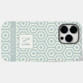 Coques Case-Mate iPhone Personnalisé Pastel Pale Bleu Doux Gris Blanc Géom (Verso (horizontal))