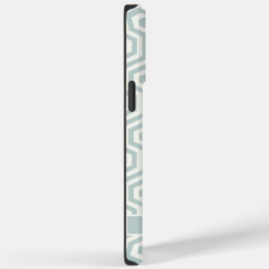 Coques Case-Mate iPhone Personnalisé Pastel Pale Bleu Doux Gris Blanc Géom (Verso / Droite)