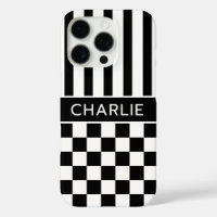 Personnalisé rayé à carreaux noir et blanc