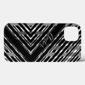 Coques Case-Mate iPhone Personnalisé rayé code-barres chevron gris noir (Verso (horizontal))